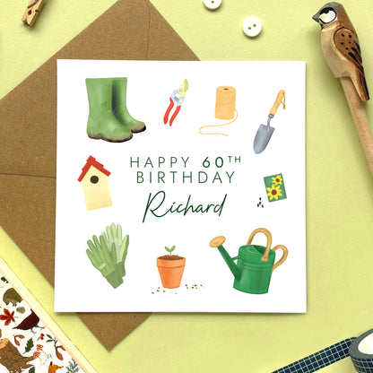 Personalised Gardening Themed Birthday Card