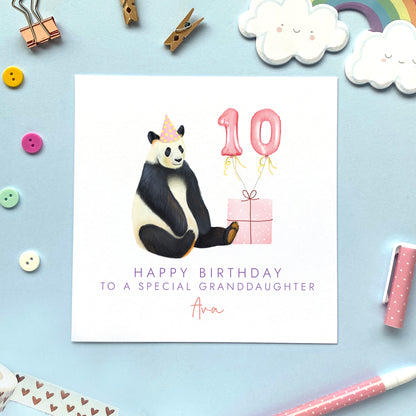 Personalised Panda Birthday Card for Her