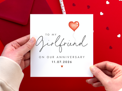 Personalised Anniversary Card for Girlfriend