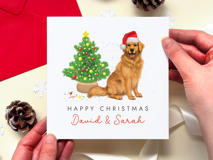 Personalised Golden Retriever Christmas Card