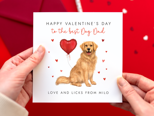 Personalised From the Dog Valentine's Day Card - Golden Retriever