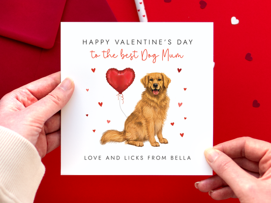 Personalised From the Dog Valentine's Day Card - Golden Retriever