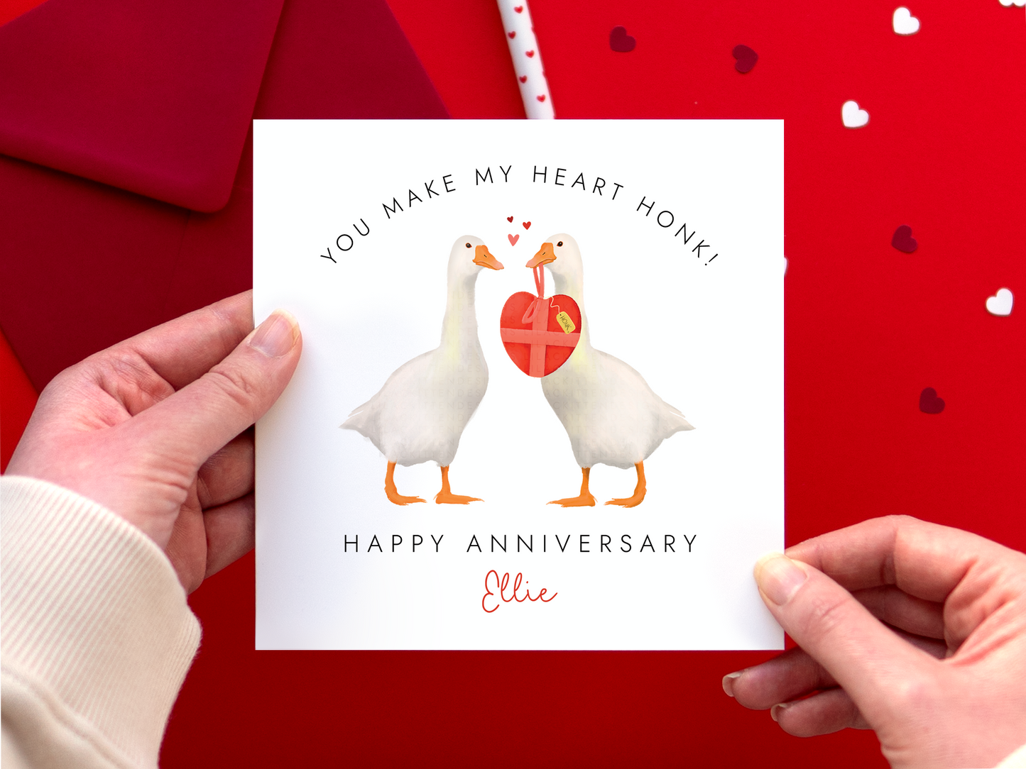 Personalised Goose Anniversary Card