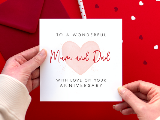 Personalised Anniversary Card for Mum and Dad