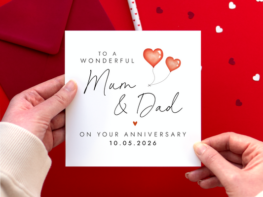 Personalised Anniversary Card for Mum and Dad
