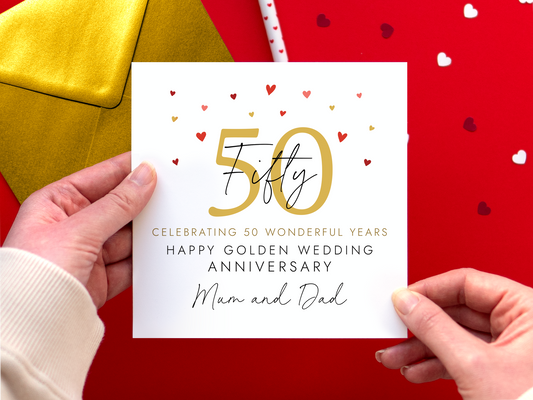 Golden Wedding Anniversary Card for Parents
