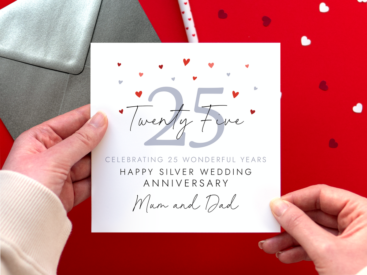 Silver Wedding Anniversary Card for Parents