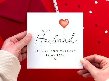 Personalised Anniversary Card for Husband