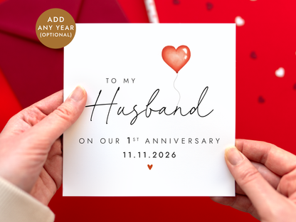 Personalised Anniversary Card for Husband