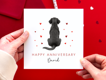 Personalised Black Labrador Anniversary Card