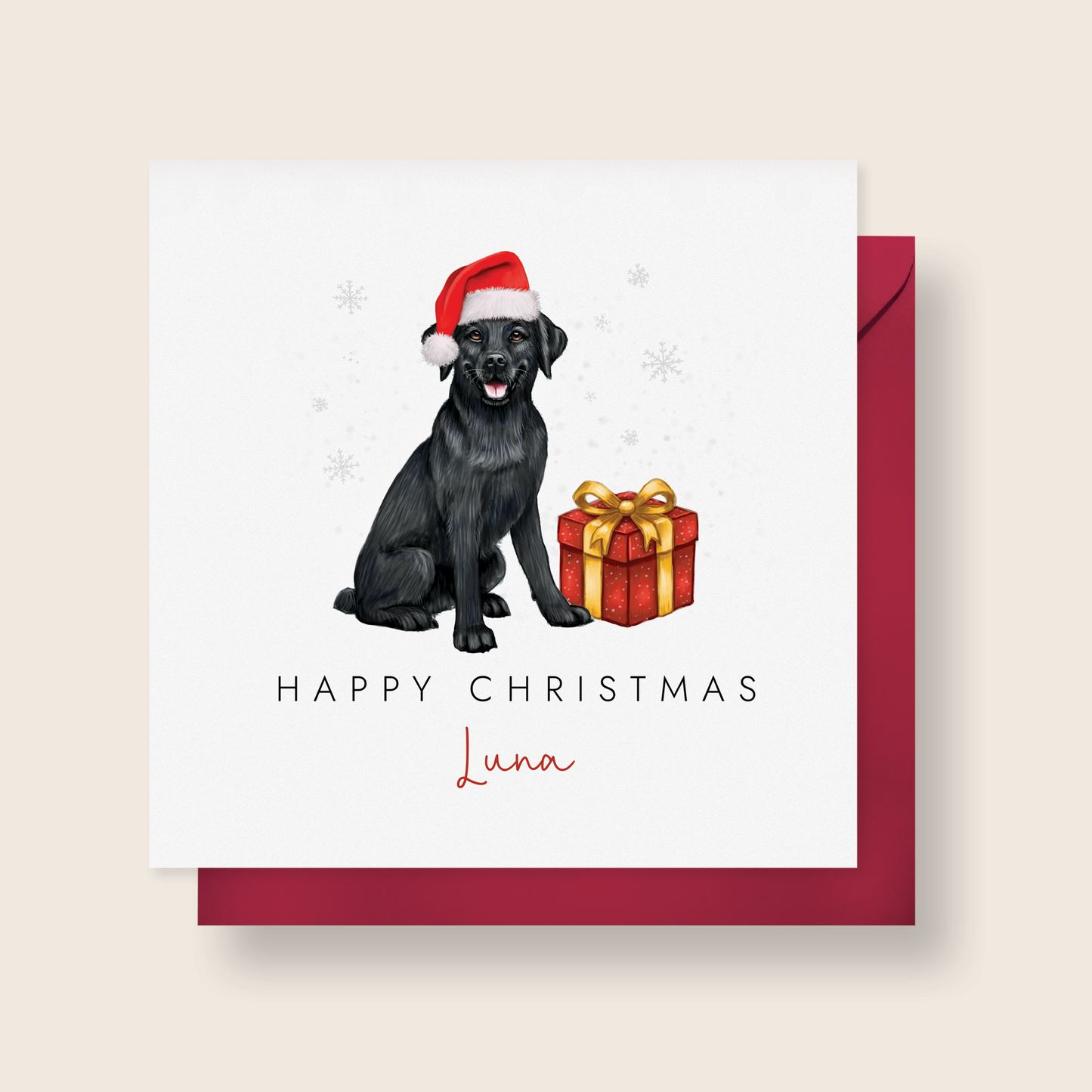 Personalised Black Labrador Christmas Card