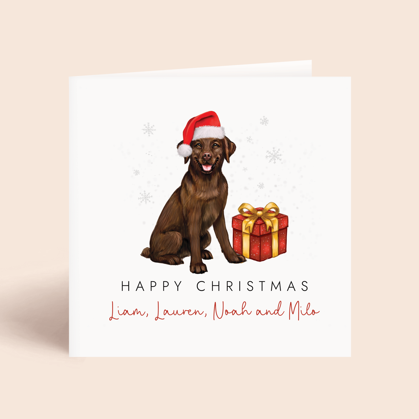 Personalised Chocolate Labrador Christmas Card
