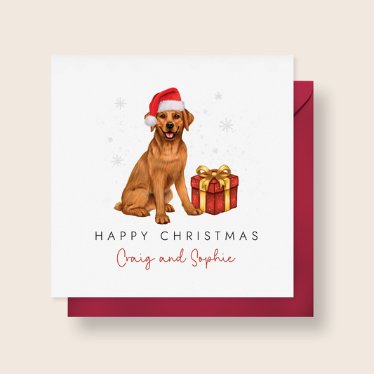 Personalised Fox Red Labrador Christmas Card
