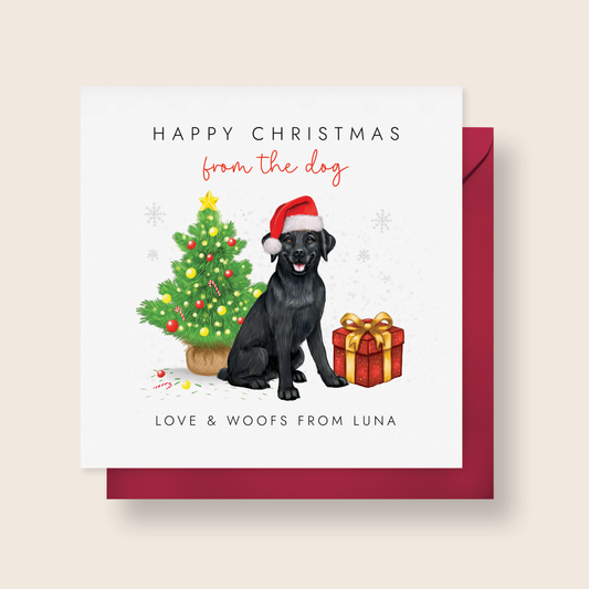 Personalised From The Dog Christmas Card - Black Labrador