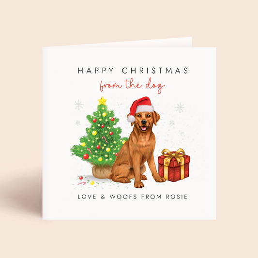 Personalised From The Dog Christmas Card - Fox Red Labrador