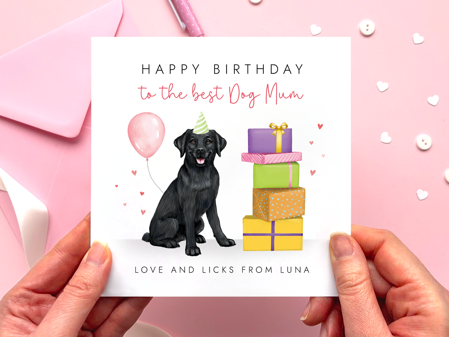 Personalised Labrador Birthday Card for Dog Mum
