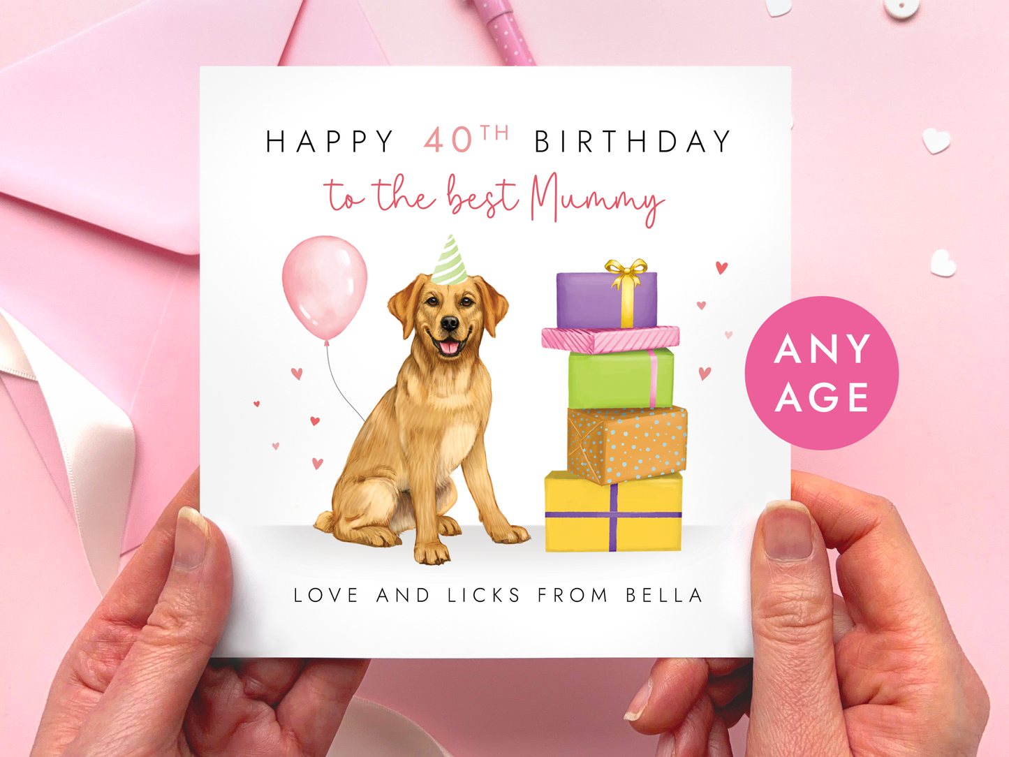 Personalised Labrador Birthday Card for Dog Mum