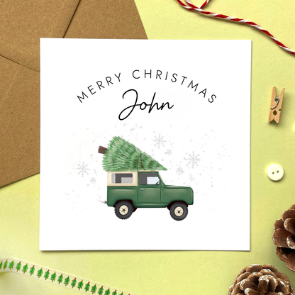 Personalised 4x4 Car Christmas Card