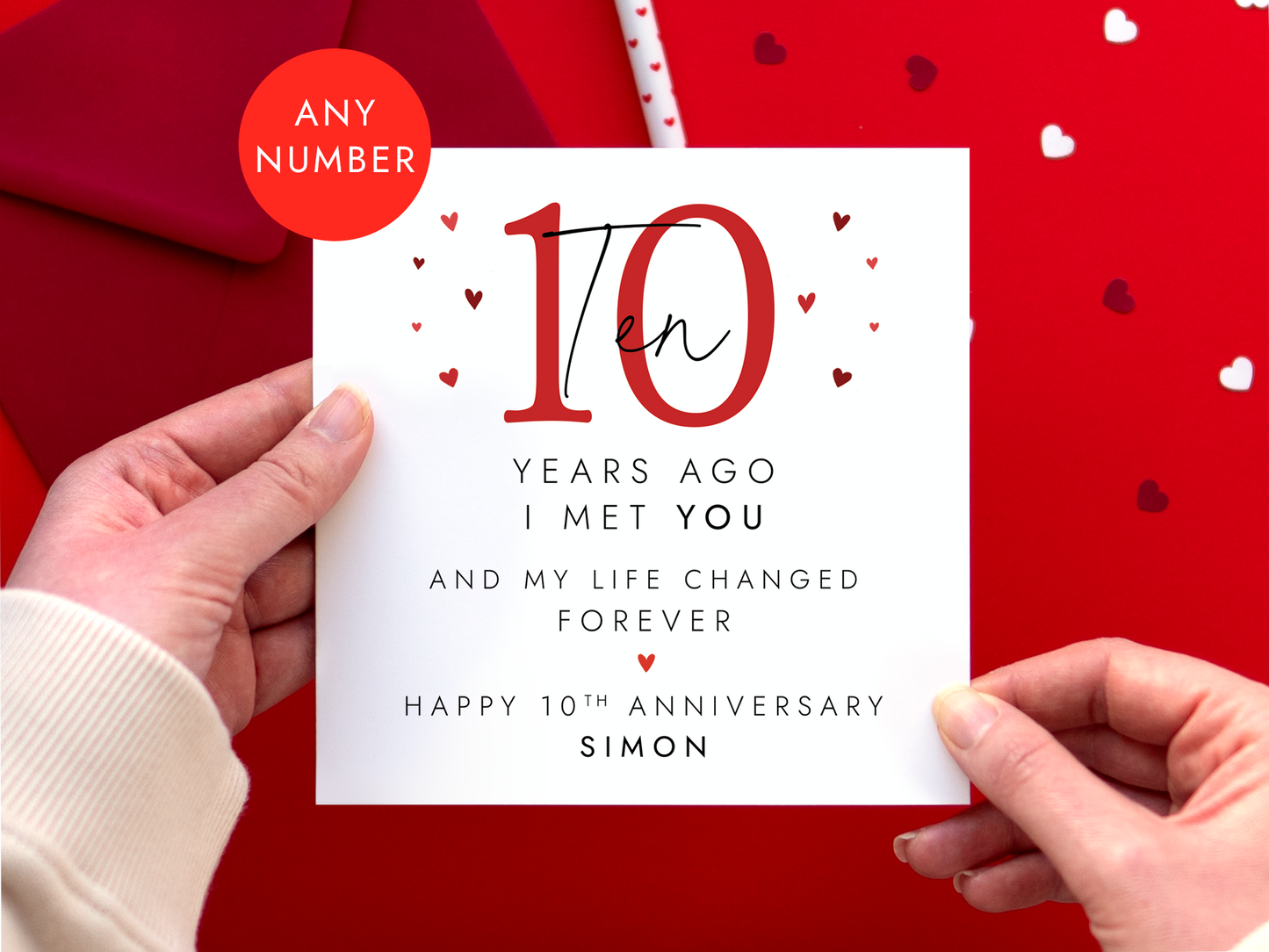 Personalised Anniversary Card for Partner - Any Year