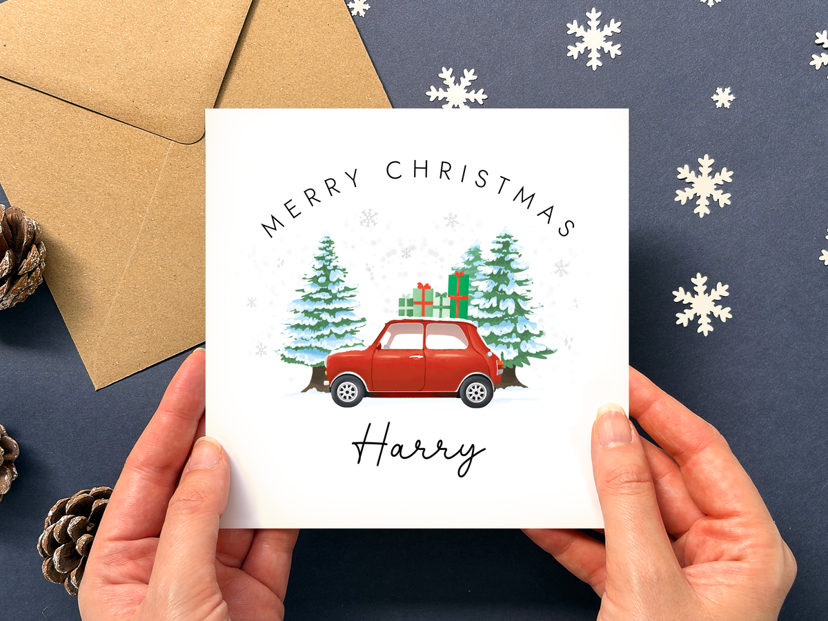 Personalised Classic Car Christmas Card