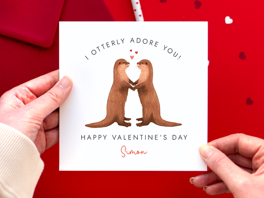 Personalised Otters Valentine's Day Card