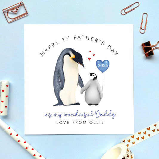 Penguins First Fathers Day Card for Daddy