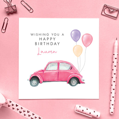 Personalised Classic Car Birthday Card