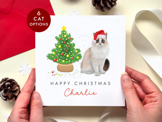 Personalised Ragdoll Cat Christmas Card