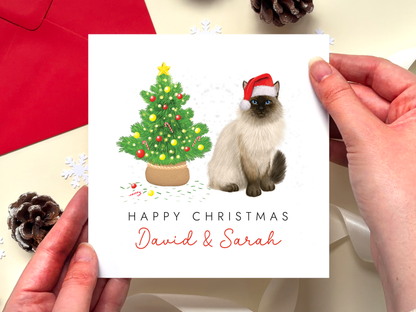 Personalised Ragdoll Cat Christmas Card