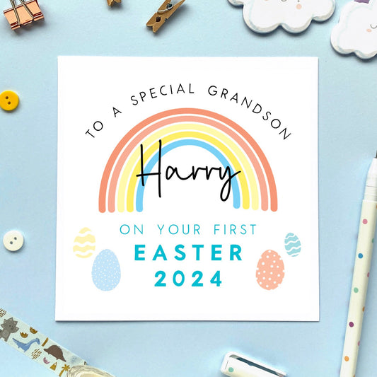 Personalised First Easter Cards Lilac Kitten Designs