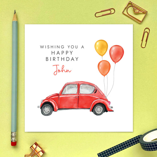 Personalised Classic Car Birthday Card