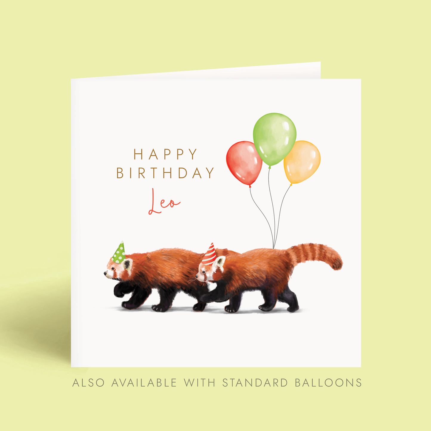 Personalised Red Pandas Birthday Card for Him