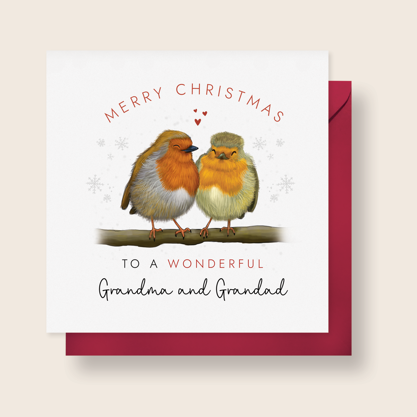 Robins Christmas Card for Grandparents