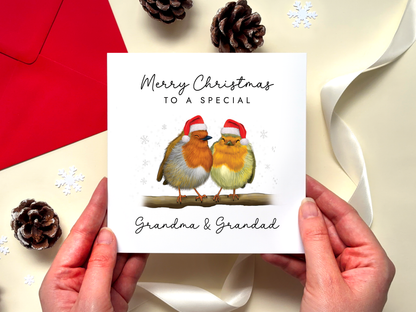 Robins Christmas Card for Grandparents
