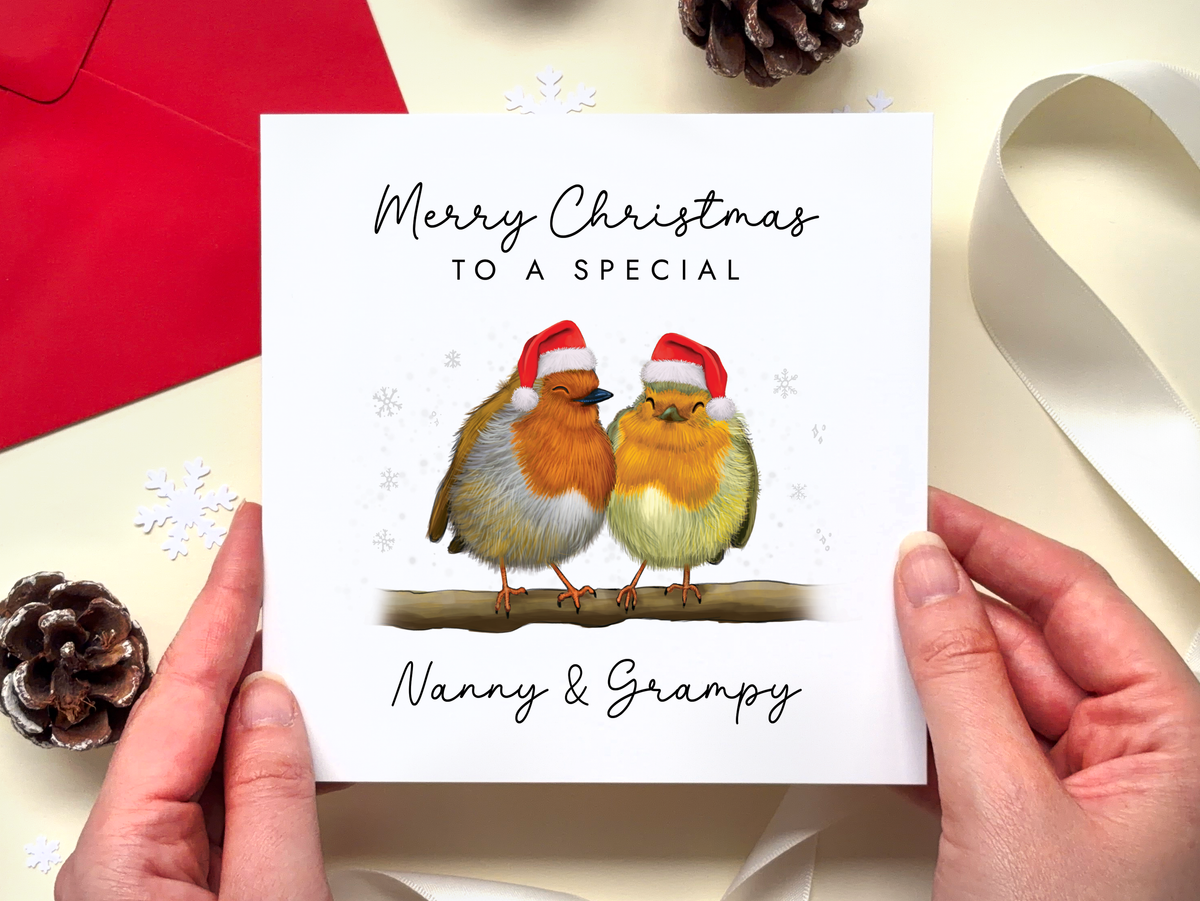 Robins Christmas Card for Grandparents