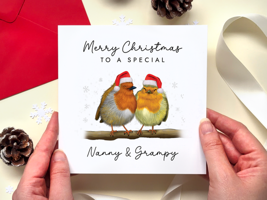 Robins Christmas Card for Grandparents