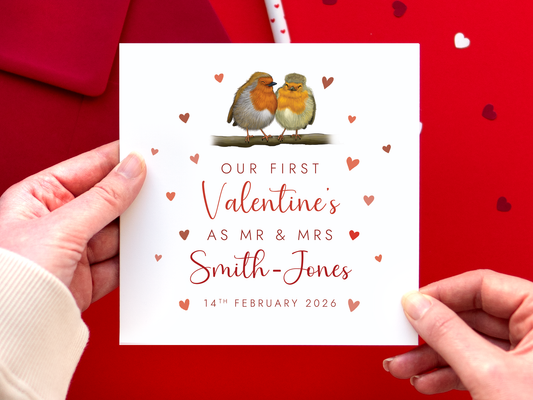 Personalised Robins 1st Valentine's Day Married
