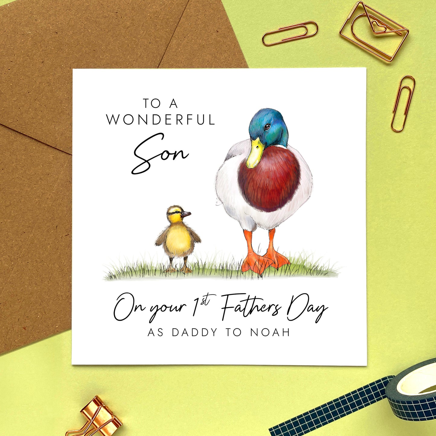 Ducks First Fathers Day Card for Son