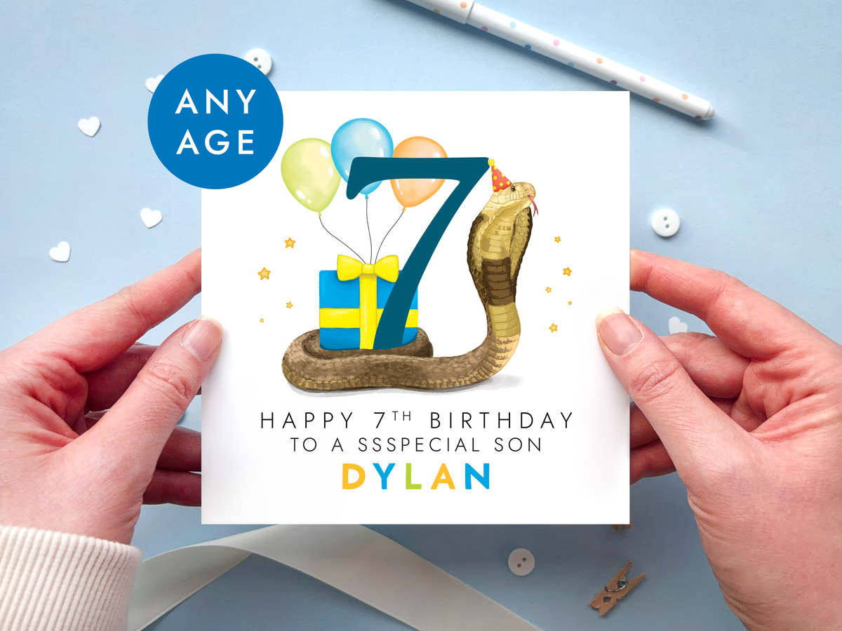 Personalised Snake Birthday Card