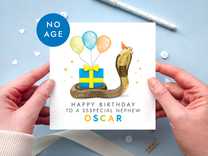 Personalised Snake Birthday Card