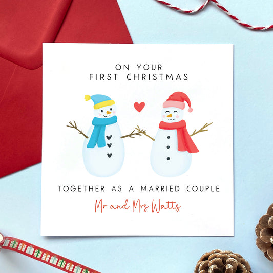 First Christmas as a Married Couple Christmas Card
