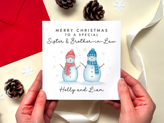 Personalised Christmas Card for Sister and Brother-in-Law