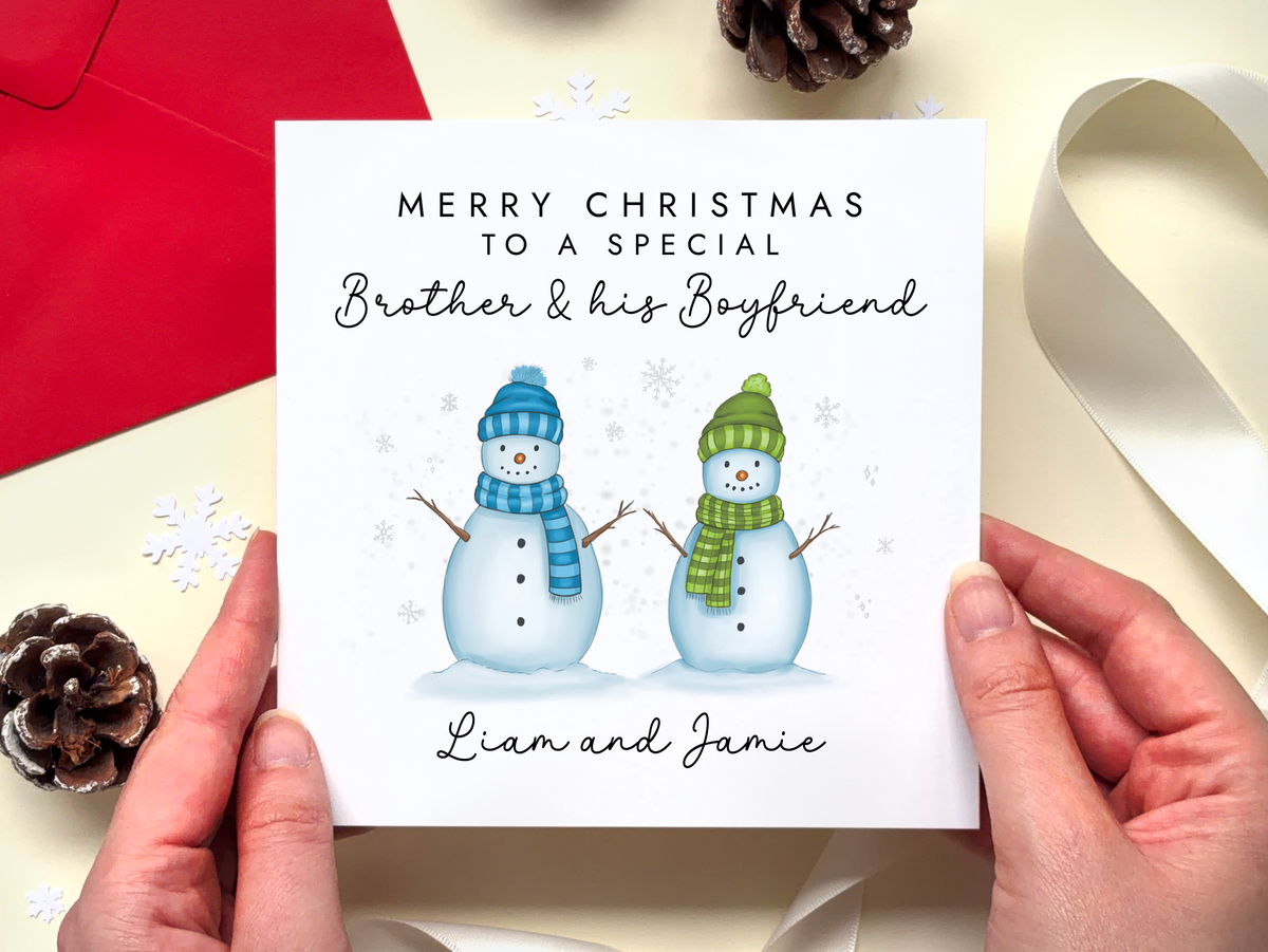 Personalised Christmas Card for Brother and Partner
