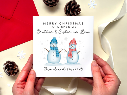 Personalised Christmas Card for Brother and Partner
