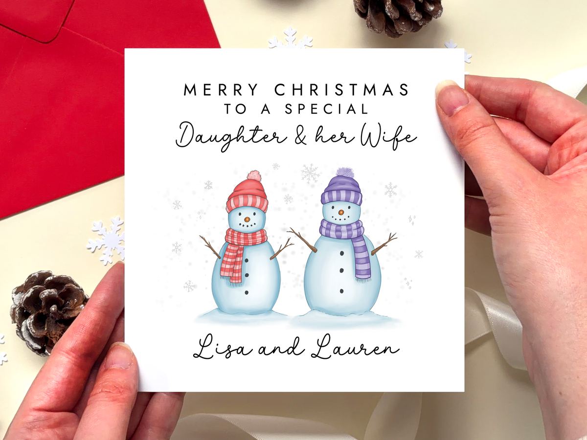 Personalised Christmas Card for Daughter and Partner
