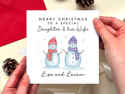 Personalised Christmas Card for Daughter and Partner