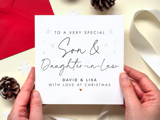 Personalised Christmas Card for Son and Daughter-in-Law