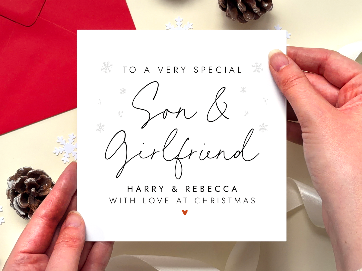 Personalised Christmas Card for Son and Partner