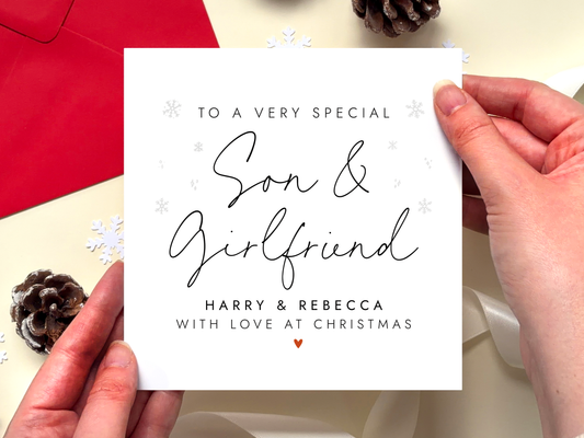 Personalised Christmas Card for Son and Girlfriend