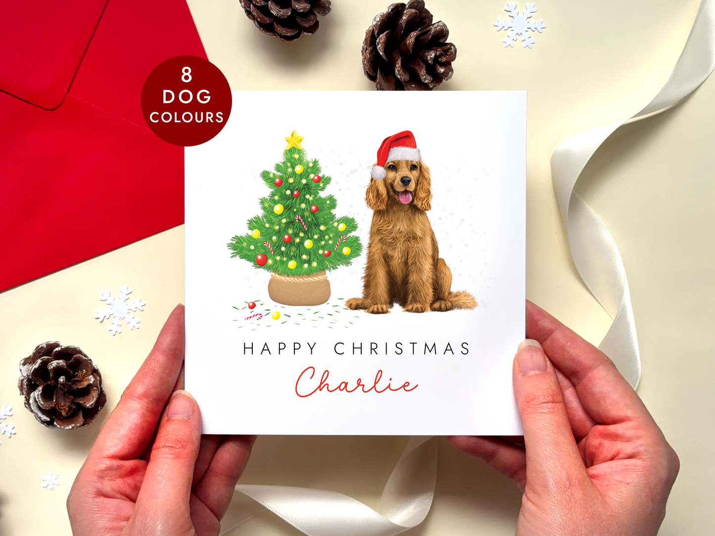Personalised Spaniel Christmas Card